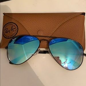 Light blue flash lens ray-bans